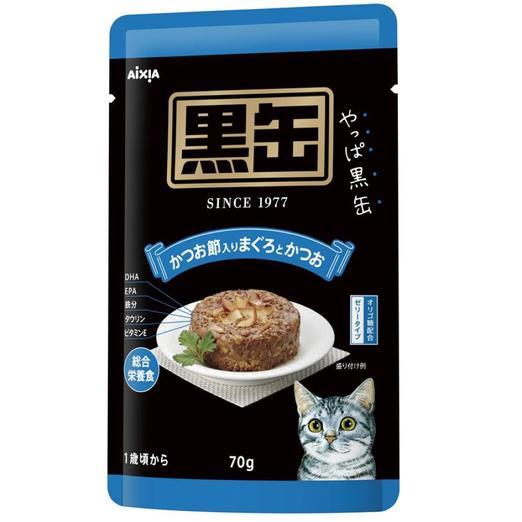 Aixia Cat Pouch Kuro-can Tuna, Skipjack & Dried Skipjack 70g X 24
