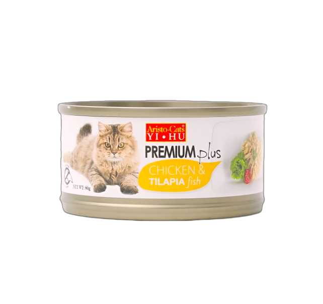 Aristo Cats Premium Plus Chicken & Tilapia Fish 80g Carton (24 Cans)