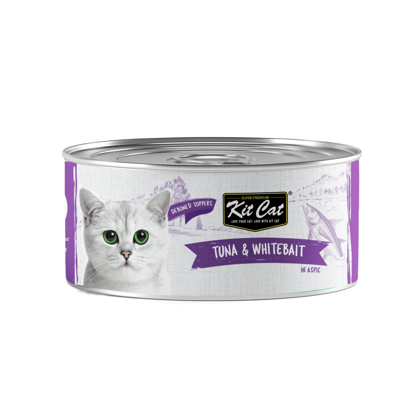 Kit Cat Deboned Tuna & Whitebait 80g Carton (24 Cans)