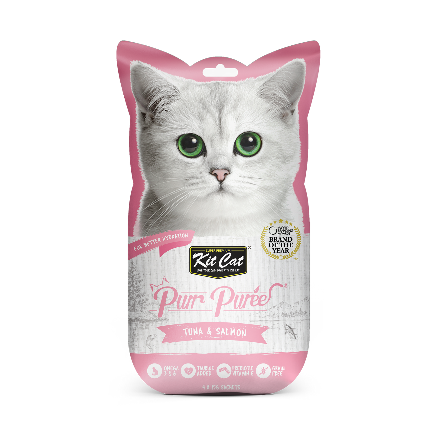 Kit Cat Purr Puree Tuna & Salmon 15g x 4pcs