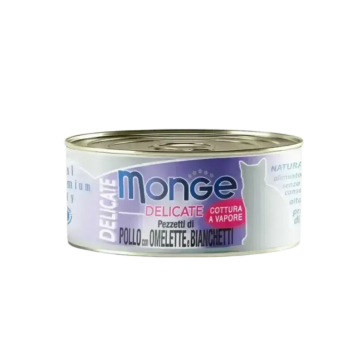 Monge Cat Canned Food Delicate Chic w/Omelette & Whitebait 80g x24