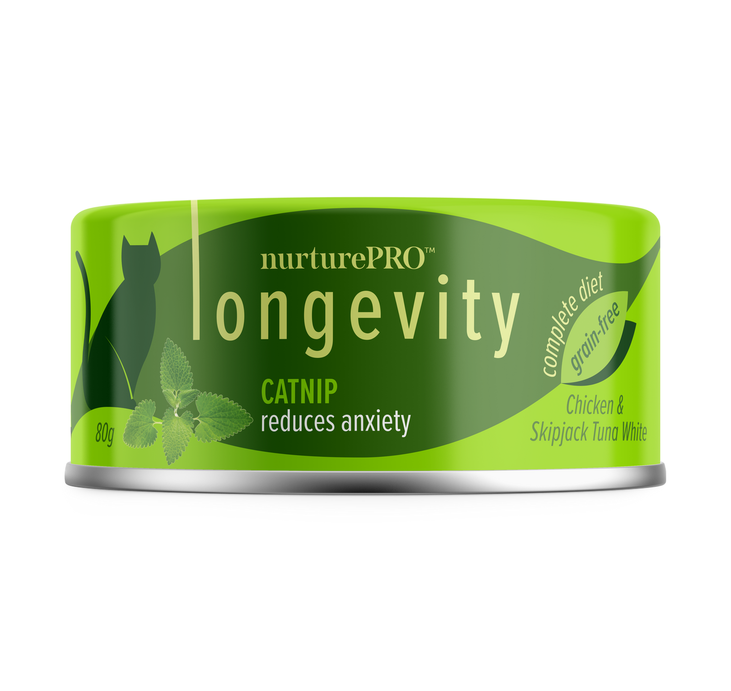 Nurture Pro Cat Food Longevity Chicken & Skipjack Tuna Meat With Catnip 80g (24 cans)