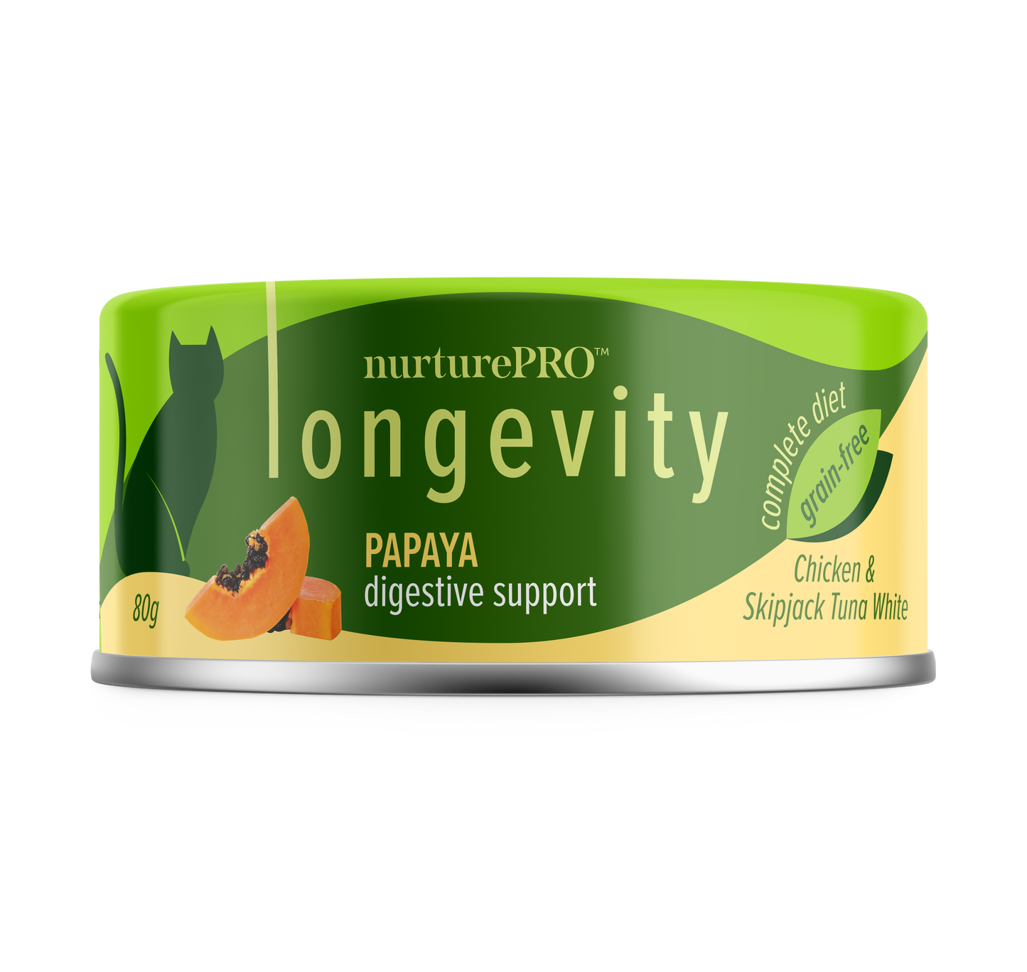 Nurture Pro Cat Food Longevity Chicken & Skipjack Tuna Meat With Papaya 80g (24 cans)