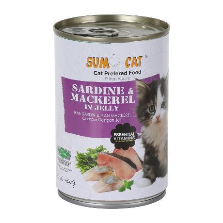 Sumo Cat Canned Food Jelly Sardine & Mackerel 400g x24