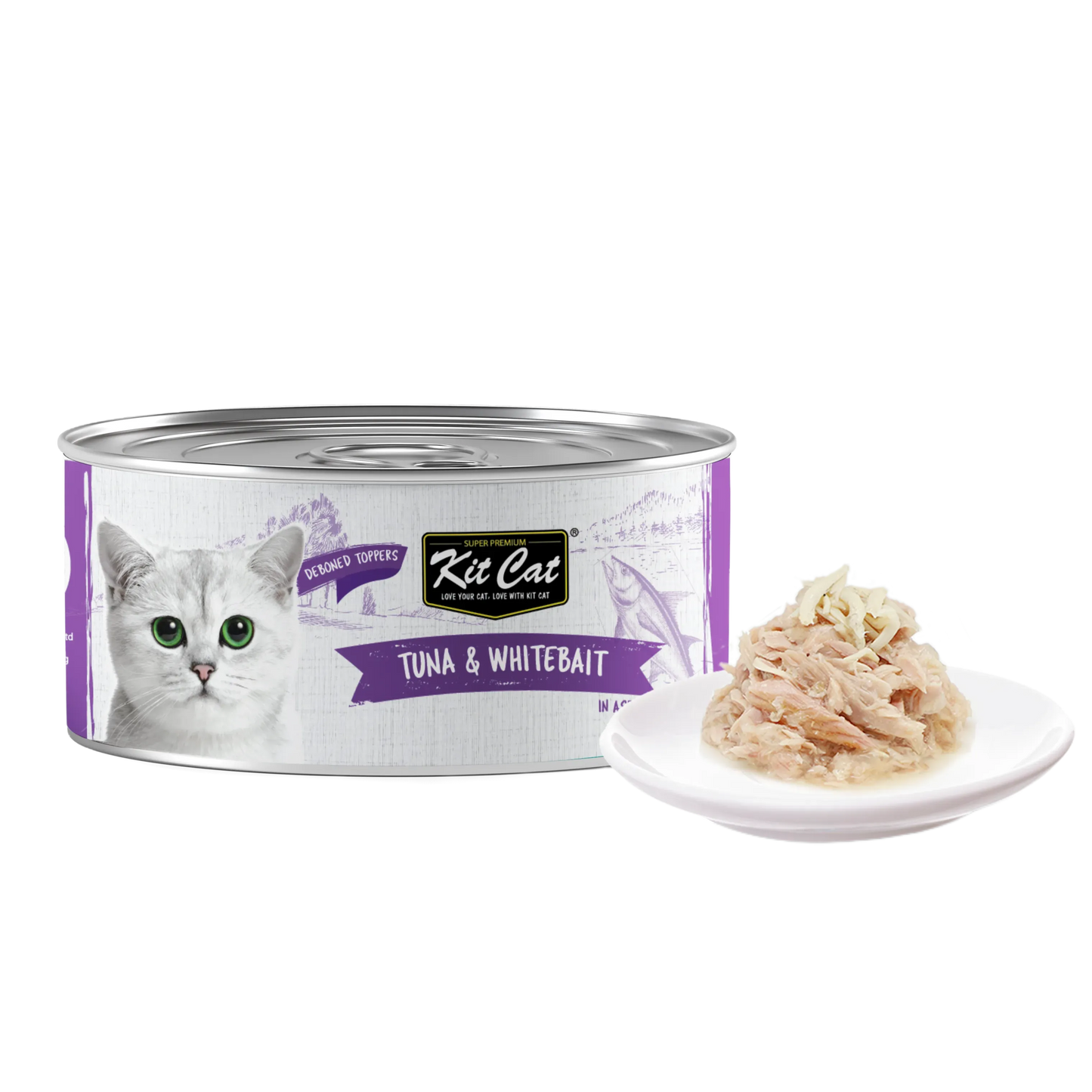Kit Cat Deboned Tuna & Whitebait 80g Carton (24 Cans)