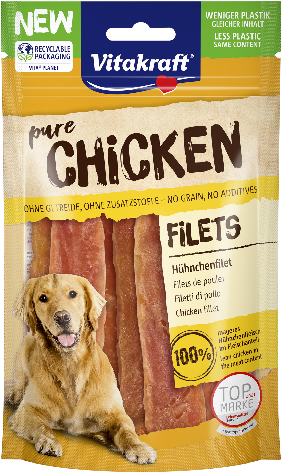 Vitakraft Dog Treats Pure Chicken Filets 80g (2Pkt)