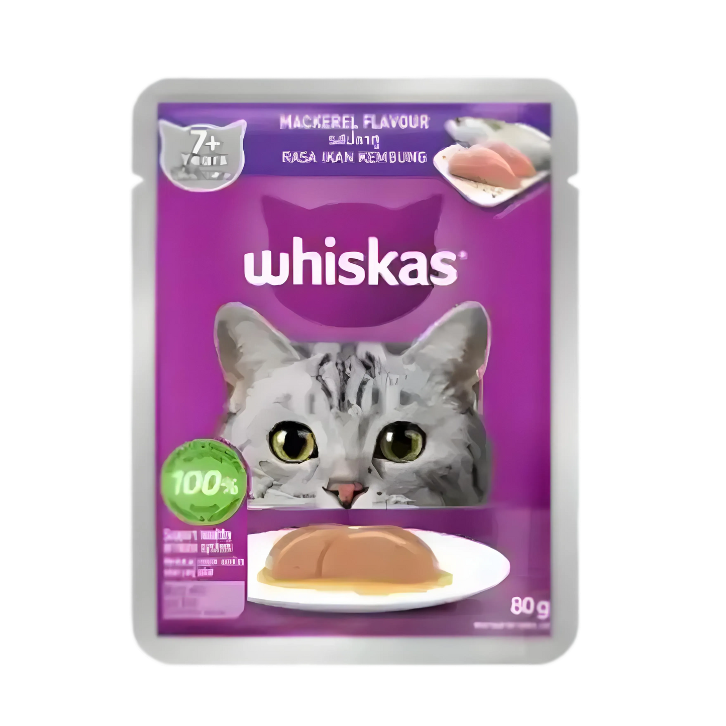 Whiskas Pouch 7+ With Mackerel 80g