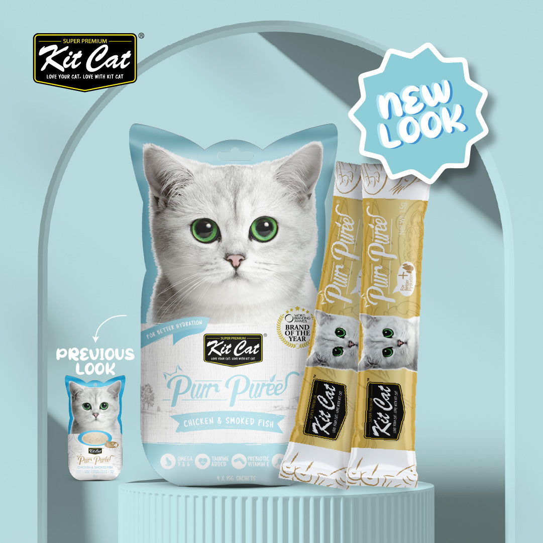 Kit Cat Purr Puree Chicken & Smoked Fish 15g x 4pcs