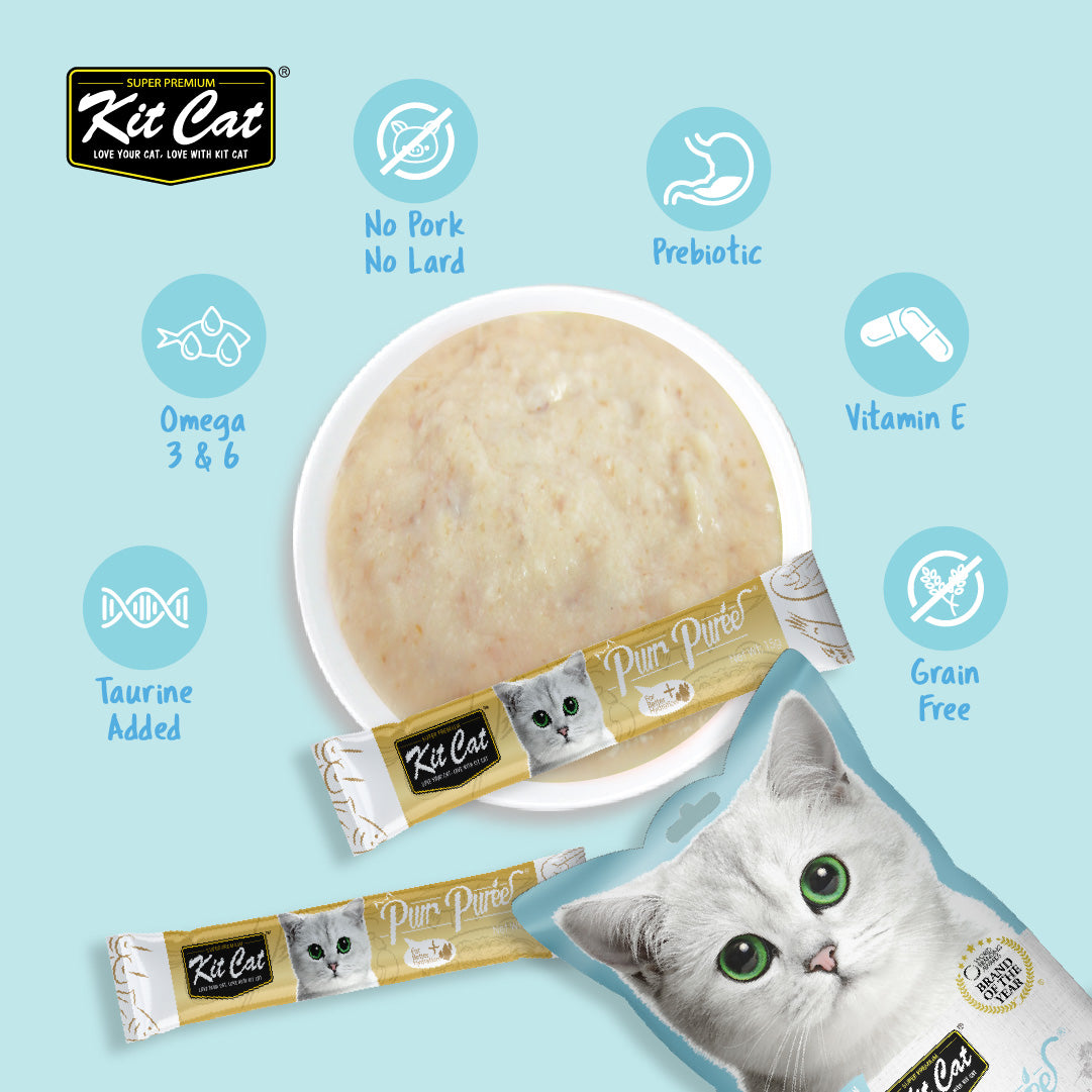 Kit Cat Purr Puree Chicken & Smoked Fish 15g x 4pcs