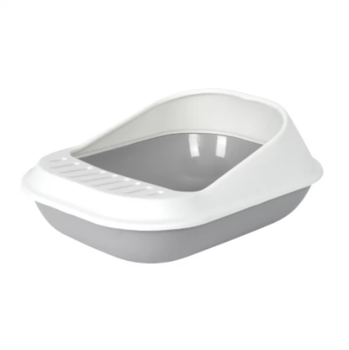 TOMLA - Tom Cat Pakeway Large Anti-tracking Litter Tray White And Grey