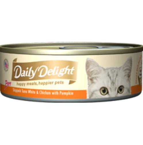 DD80 - Daily Delight Pure Skipjack Tuna White & Chicken with Pumpkin 80g (24 cans)
