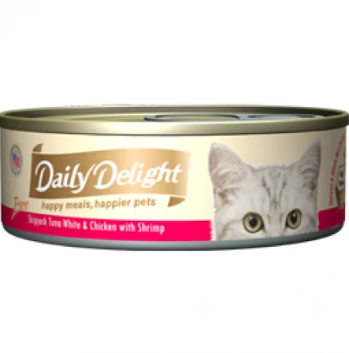 DD80 - Daily Delight Pure Skipjack Tuna White & Chicken with Shrimp 80g (24 cans)