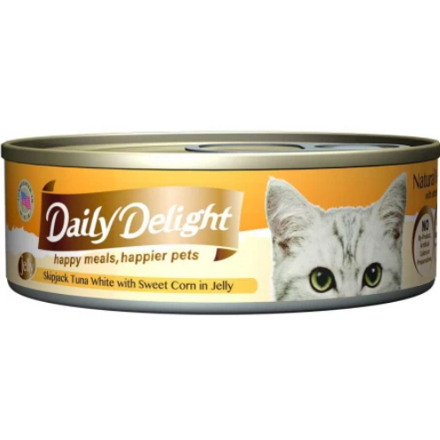 DD80 - Daily Delight Jelly Skipjack Tuna White with Sweet Corn 80g (24 cans)