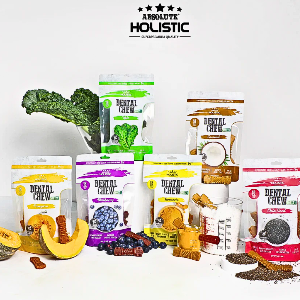 Absolute Holistic Dog Dental Multi Chew Boost Turmeric Multi Pack 160g