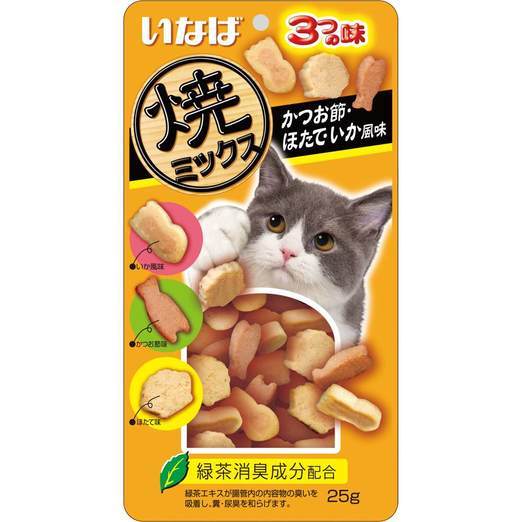 Ciao Soft Bits Tuna & Chicken Fillet Dried Bonito Scallop & Squid Flavor 25g