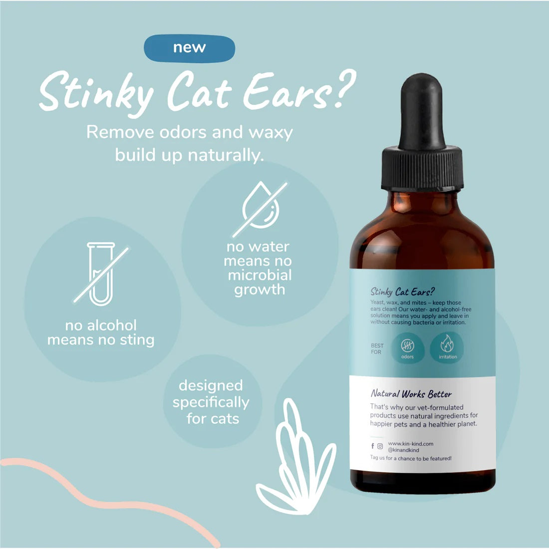 Kin+Kind Cat Ear Cleanser Kitty Ears 118ml