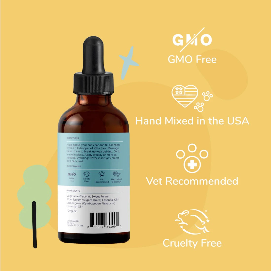 Kin+Kind Cat Ear Cleanser Kitty Ears 118ml