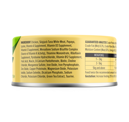 Nurture Pro Cat Food Longevity Chicken & Skipjack Tuna Meat With Papaya 80g (24 cans)