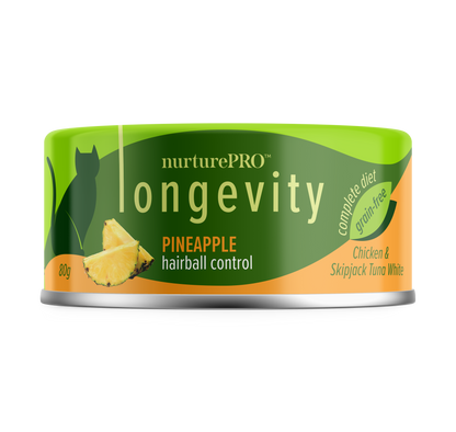 Nurture Pro Cat Food Longevity Chicken & Skipjack Tuna Meat With Pineapple 80g (24 cans)