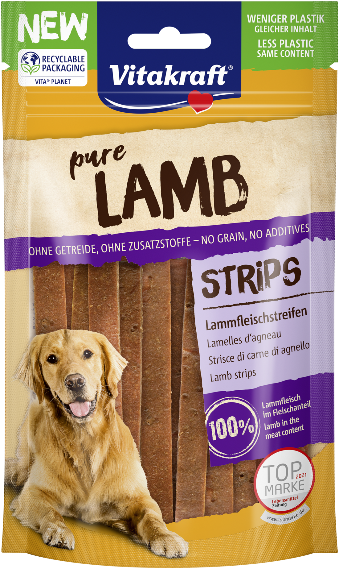 Vitakraft Dog Treats Pure Lamb Strips 80g (2Pkt)