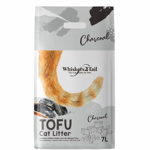 W6 - Whiskers2Tail Tofu Cat Litter Charcoal 7L (6 packs)